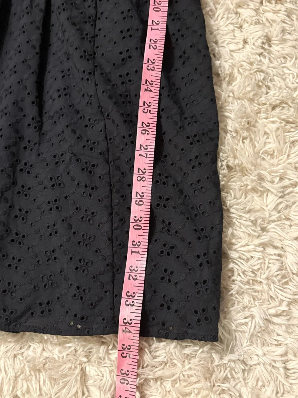 Self Esteem Black Eyelet Lace Corset Flare Sundress with Tie Straps